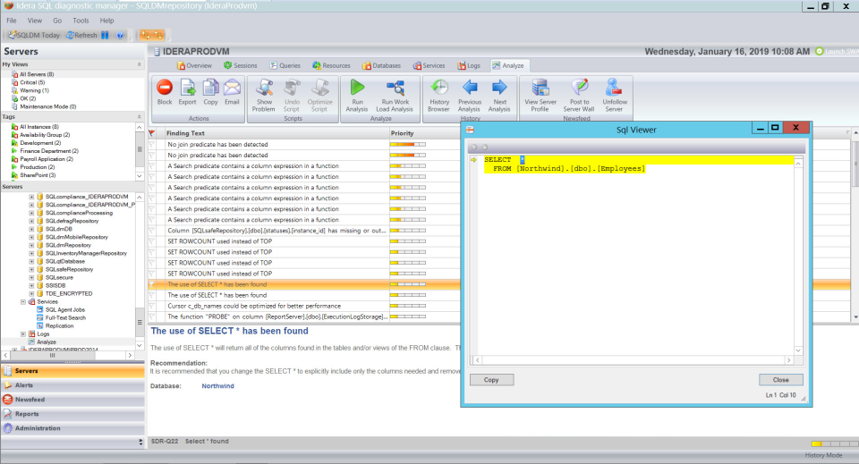 screenshot of SQL Diagnostic Manager